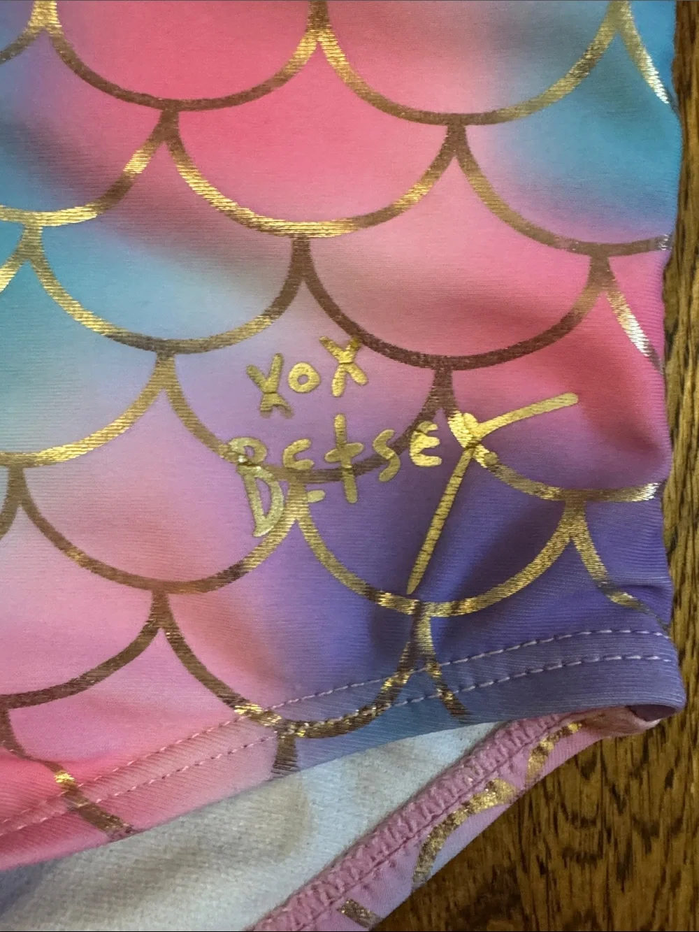 Betsey Johnson Mermaid Sequin Swimsuit Leotard Size 5 Rainbow Scales
